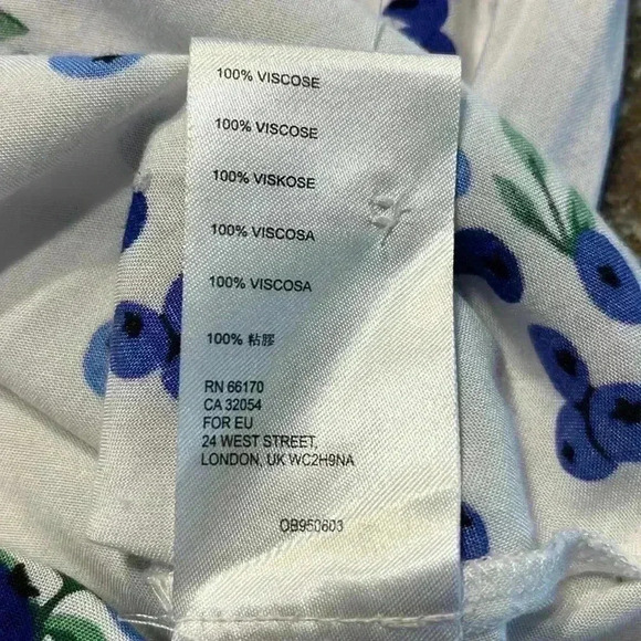 Anthropologie Maeve Blueberry Button Down Blouse Top Novelty Fruit Print Sz 4 - Picture 10 of 12